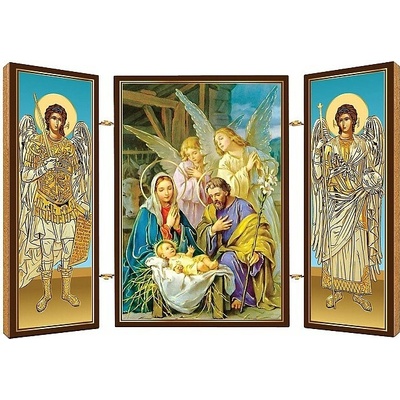 Triptych drev. (BN1) Svätá rodina /vianočný/