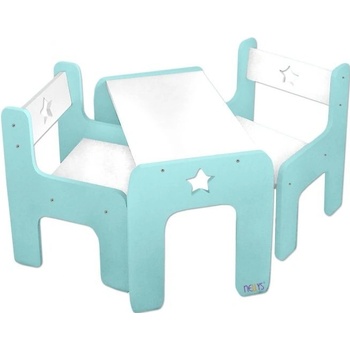 Nellys sada nábytku Star stůl + 2 x židle mátová s bílou