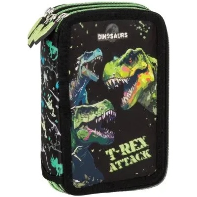 Dinosaur 20 ученически несесер с 3 ципа, ПЪЛЕН