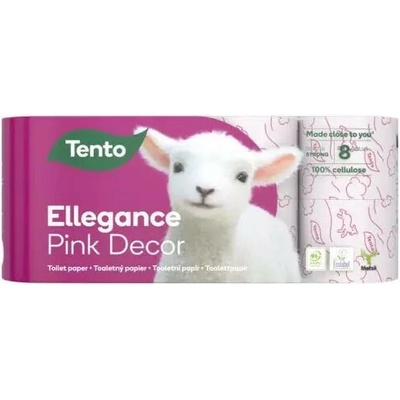 Tento Ellegance Pink Decor 3-vrstvý 8 ks