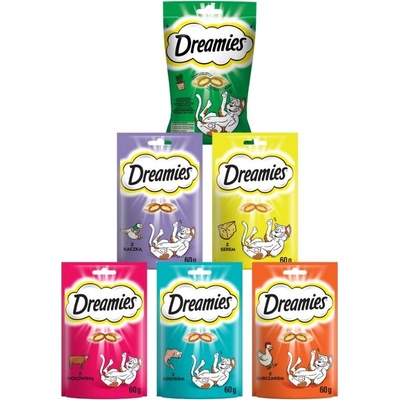 DREAMIES Maškrty pre mačky so zmesou chutí 6 x 60 g