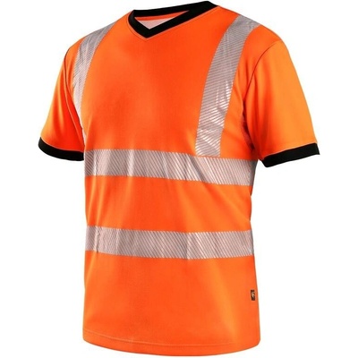 CXS RIPON Reflexné tričko oranžová/čierna XXXL
