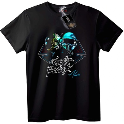 NOONEBRAND Тениска Daft Punk Alive - XL, Black