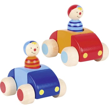 Goki Дървена играчка Goki - Количка с човече и бибитка (асортимент) (55014)