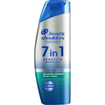 Head & Shoulders 7 in 1 Benefits Ultra Cooling Shampoo - Освежаващ шампоан за мъже против пърхот с мента 270мл
