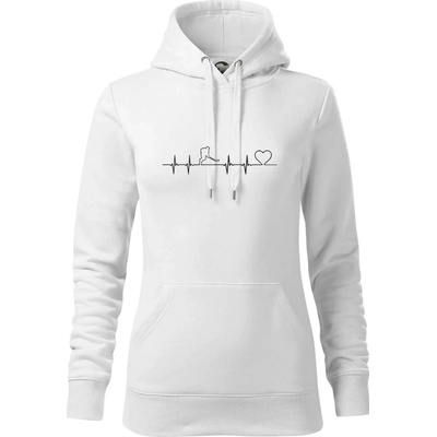 Hokejový hráč EKG mikina dámská Cape s kapucí Bílá