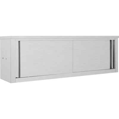 vidaXL Nástěnná kuchyňská skříň s posuvnými dveřmi 150x40x50 cm nerez – Zboží Mobilmania