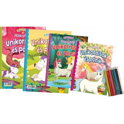 Komplet omaľovaniek Unikornisok és pónik / Jednorožce a poníky