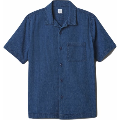 GAP SS Seersucker tmavo modrá