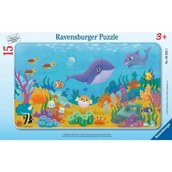 Ravensburger Детски пъзел Ravensburger от 15 части - Малки морски животни (7005632)