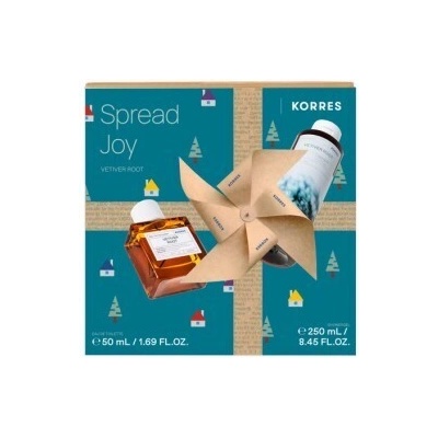 KORRES Промо сет за мъже душ гел + тоалетна вода , Korres Spread Joy Vetiver Root Edt 50 ml + Shower Gel 250 ml