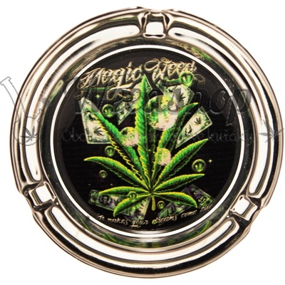 WeedShop Sklenený popolník Cannabis Skull Cannabis Skull