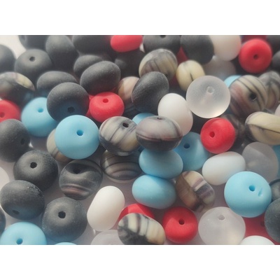 Korálky tvar slavík 9 mm mix 100 g mat