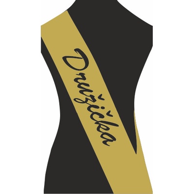 ON-DESIGN Šerpa DRUŽIČKA Barva: zlatá, Barva potisku: černá, Fonty písma: Brush Script MT