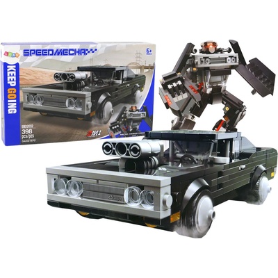 mamido Konstrukční Auto Robot Transformer 2v1 398 ks černý