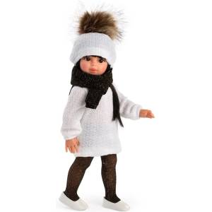 Asi dolls Asi - Кукла Сабрина с бяла рокля и черен шал, 40 см