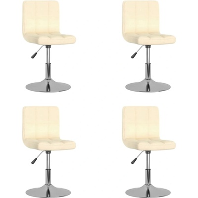 vidaXL Въртящи се трапезни столове, 4 бр, кремави, текстил (3087450)