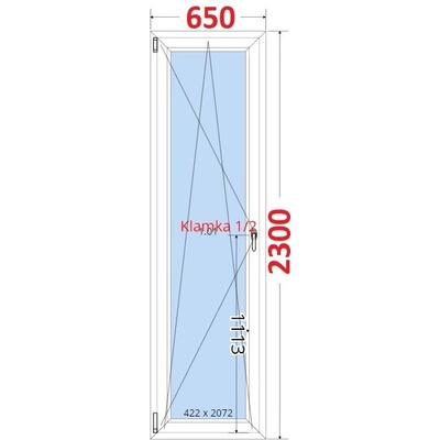 SMART Balkonové dveře Otevíravé a sklopné levé 65x230 cm bílé