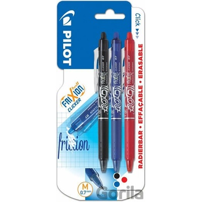 PILOT FriXion Clicker 07, BL 1ks modrá/červená/čierna