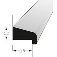 Lišta dveřní s polodrážkou, borovice surová 18x12mm, délka 200cm