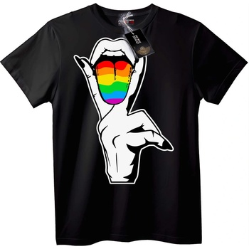 NOONEBRAND Тениска Дъгов Рок Ръка - 2XL, White