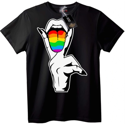 NOONEBRAND Тениска Дъгов Рок Ръка - 2XL, White