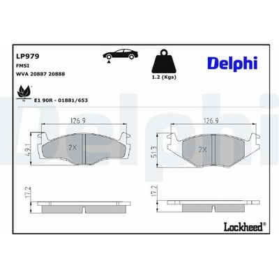 Sada brzdových platničiek kotúčovej brzdy DELPHI LP979