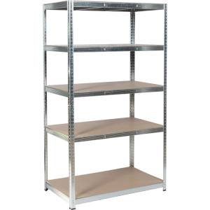 Carmen Метален стелаж Carmen CR-1014 - 180х90х40 см, до 100 кг на рафт - цинк (3580554) - tierradesign