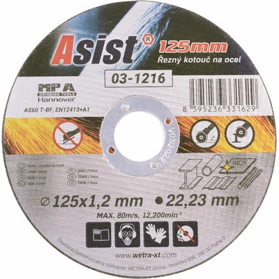 Asist Kotouč řezný na kov 125x22,23x1,2mm