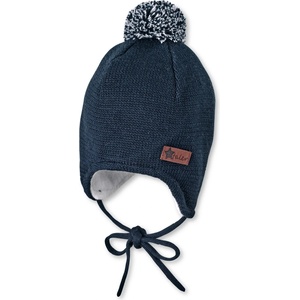 Sterntaler Детска зимна шапка (beanie) Sterntaler Kid's OCS Knitted Beanie Pompom Beanie - Marine - размер 43 cm (904-2474-0117)