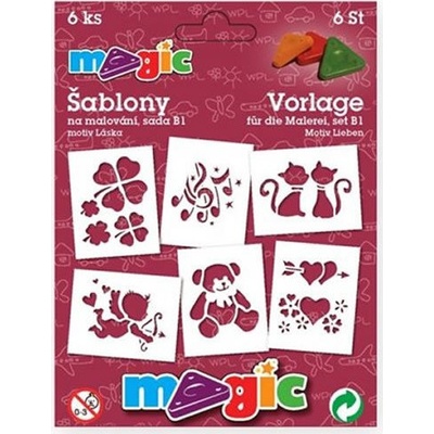 Magic papírové šablony na malování LÁSKA