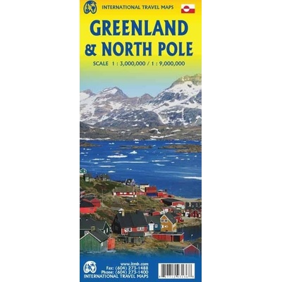 ITMB Publishing mapa Greenland and North Pole 1:3 mil./ 1:9 mil. ITM