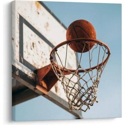 Obraz míč dopadající do basketbalového koše - 20x20