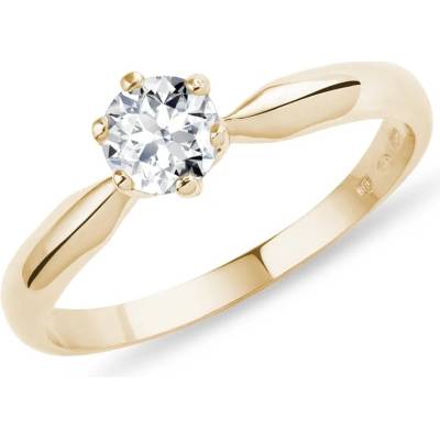 Klenota Zlatý zásnubný prsteň s briliantom k0191053