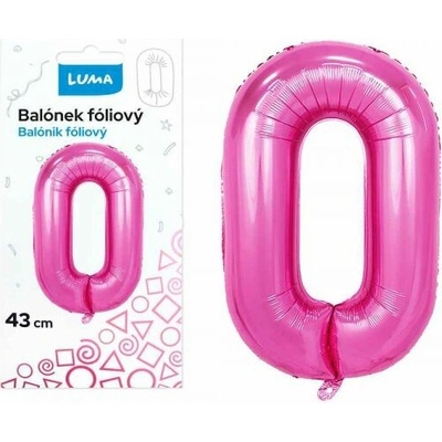 LUMA Balónek foliový č.0 RŮŽOVÝ 43 cm