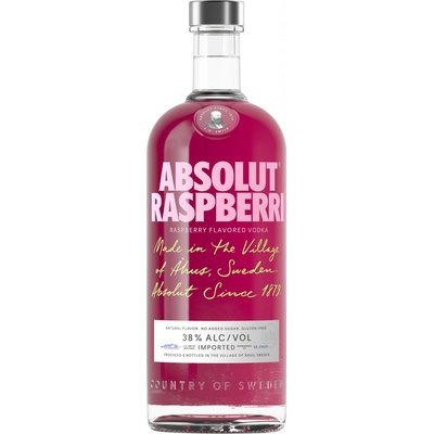 Absolut Raspberri 38% 1 l (čistá fľaša)