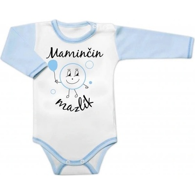 Baby Nellys Body dlhý rukáv s vtipným textom Maminčin mazlík