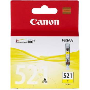 Canon Оригинален патрон Canon Ink Tank CLI-521Y, Yellow | 2936B001AA (4960999577531)