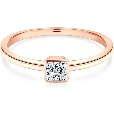 SAVICKI Годежен пръстен Pure: розово злато, диамант с шлифовка