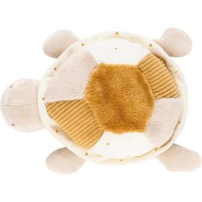 Nattou hračka plyšová korytnačka Lapidou 4 aktivity 19 cm Caramel