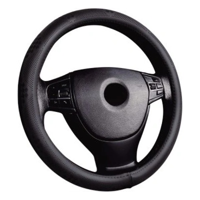 Калъф за волан от еко кожа 38см - Perforated - черен цвят