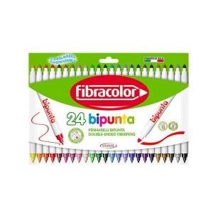 Fibracolor Двувърхи флумастери Bipunta 24 цвята