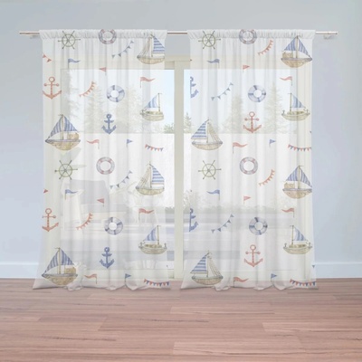 Sablio Záclony Na vlnách oceánu: 2ks 150x250cm