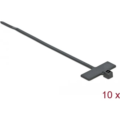 Delock кабелни превръзки с етикет, В 200 x Ш 2, 5 мм, 10 броя, черни