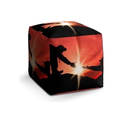 Sablio Taburet Cube Horolezci: 40x40x40 cm