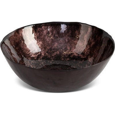 EUROFIRANY SKLENENÝ DEKORAČNÝ tanier PATI 03 16 x 15 x 6 cm HNEDÝ