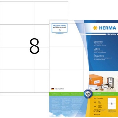 Herma 4426 105 x 70 mm papier biela 800 ks trvalé univerzálne etikety atrament, laser, kópie