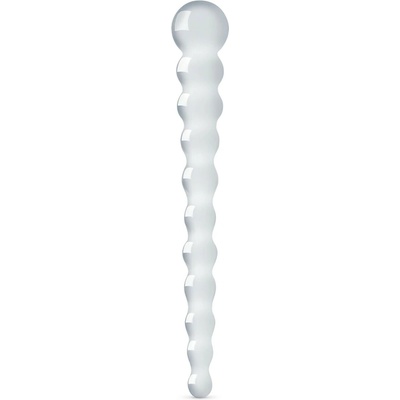 Gildo Glass No. 20 sklenené dildo s perlovým vzorom priehľadné