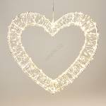 Koopman LED външна коледна украса 500xLED/6W/230V 36 cm IP44 топло бяло сърце/бяло (KM0043)