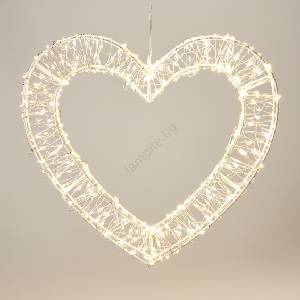 Koopman LED външна коледна украса 500xLED/6W/230V 36 cm IP44 топло бяло сърце/бяло (KM0043)